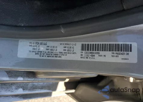 2016 Chrysler 200 Limited z USA, uszkodzony, nr VIN 1C3CCCAB8GN163356